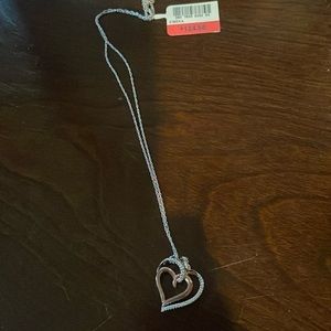 Beautiful 1/10 carat diamond double heart necklace
